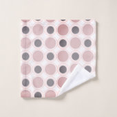 Motif moderne du milieu du siècle gris rose pâle (Gant de toilette)