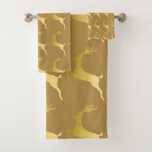 Motif moderne élégant de renne de Noël d'or