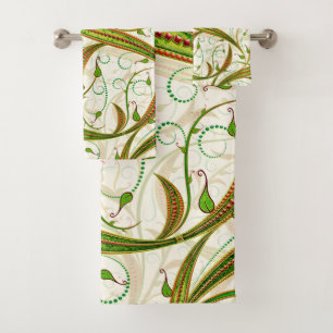 Motif moderne Elegant Vert Brown torsades