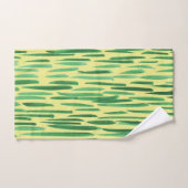 Motif moderne en bambou Tiki Vibe Vert (Serviette à main)