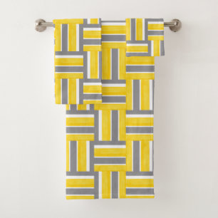 Motif moderne en blanc gris jaune