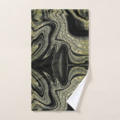 Motif moderne en marbre abstrait noir (Serviette à main)