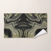 Motif moderne en marbre abstrait noir (Serviette à main)