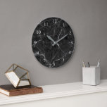 Motif moderne et élégante en marbre noir gris<br><div class="desc">Elégante moderne marbre gris noir motif horloge murale.</div>