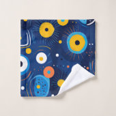 Motif moderne Evil Oeil bleu marine BOHO (Gant de toilette)