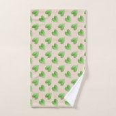 Motif moderne Feuille verte sur Beige (Serviette à main)