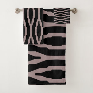 Motif Moderne Géométrique Rose et Noir de Santa Fe