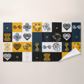 Motif moderne géométrique tendance jaune (Serviette de bain)