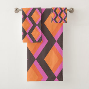 Motif moderne mi-siècle moyen en rose et Brown
