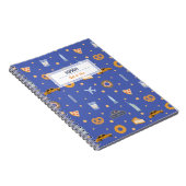 Motif moderne NYC Bleu Nom Carnet spiral (Côté Droit)
