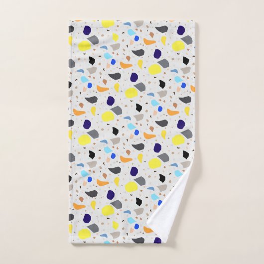 Motif moderne rétro Terrazzo coloré (Serviette à main)