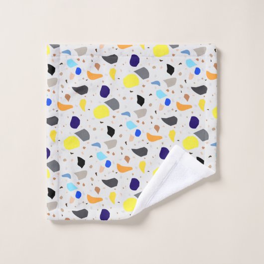 Motif moderne rétro Terrazzo coloré (Gant de toilette)