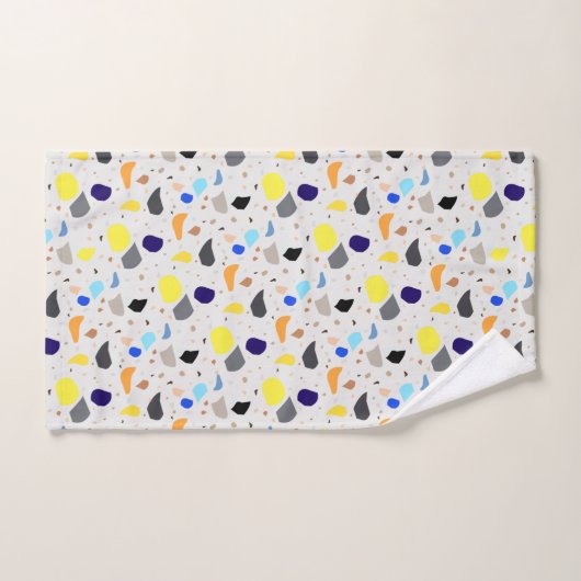Motif moderne rétro Terrazzo coloré (Serviette à main)