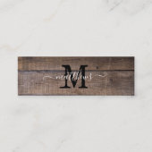 Motif moderne Rustique Monogramme Nom Signet Carte (Devant)