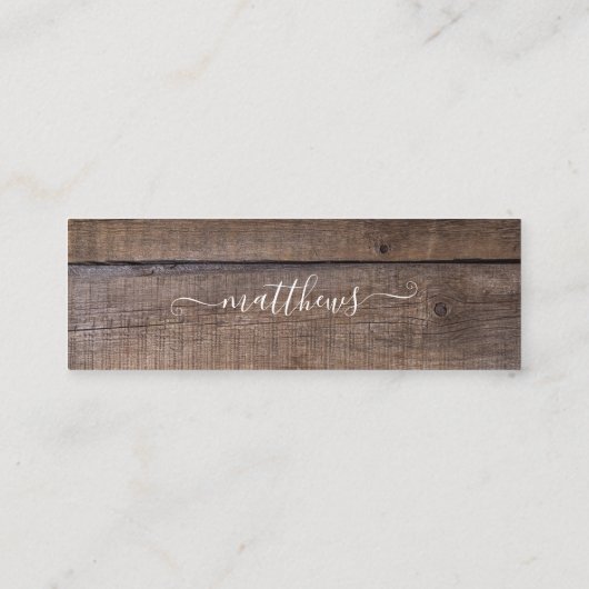 Motif moderne Rustique Monogramme Nom Signet Carte (Dos)