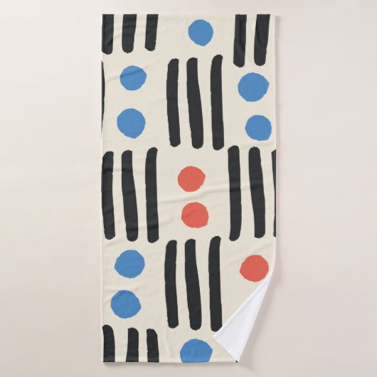 Motif moderne sans couture avec rayures et points (Serviette de bain)
