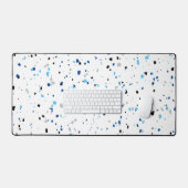 Motif moderne tendance bleu blanc Terrazzo (Clavier et souris)