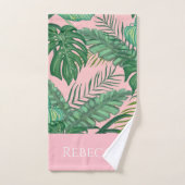 Motif moderne Tropical Monogram ensemble de servie (Serviette à main)