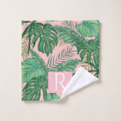 Motif moderne Tropical Monogram ensemble de servie (Gant de toilette)