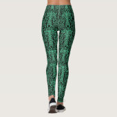 Motif moderne vert Damask Pattern Yoga Leggings (Dos)