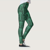 Motif moderne vert Damask Pattern Yoga Leggings (Droite)