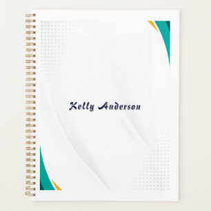Motif Moderne Vert et Jaune avec Signature Personn