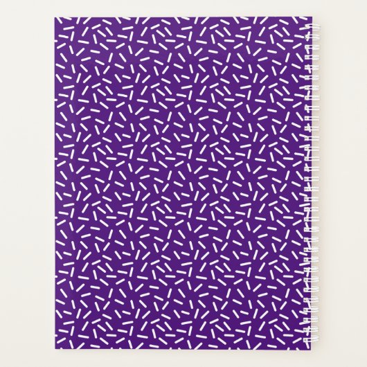 Motif moderne violet saupoudré Monogramme Nom Plan (Dos)