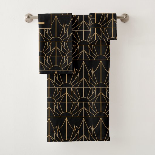 Motif Monogram Gold et Black Art Déco (En situation)