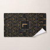 Motif Monogram Gold et Black Art Déco (Serviette à main)