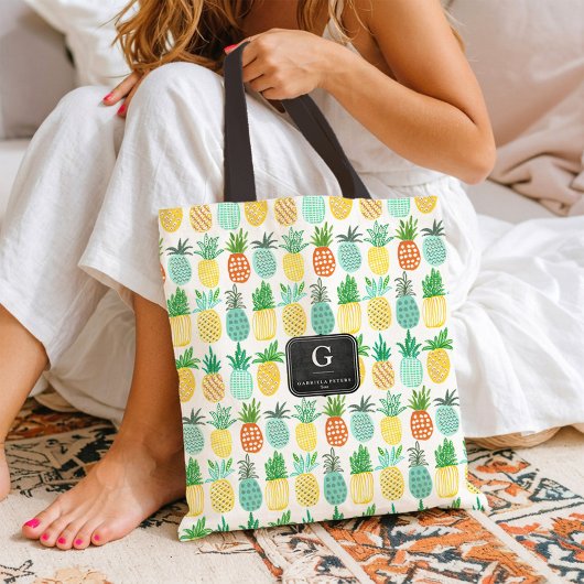 Motif Monogramme ananas | SAC FOURRE-TOUT