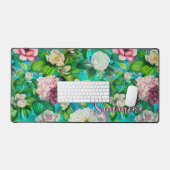 Motif monogramme bleu fleuri rose (Clavier et souris)