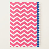Motif monogramme chevron rose vif et blanc (Dos)