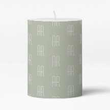 motif monogramme de sauge d'argent