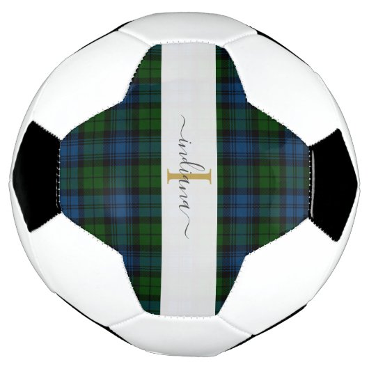 Motif monogramme Nom Initial Tartan Script (Tourné)