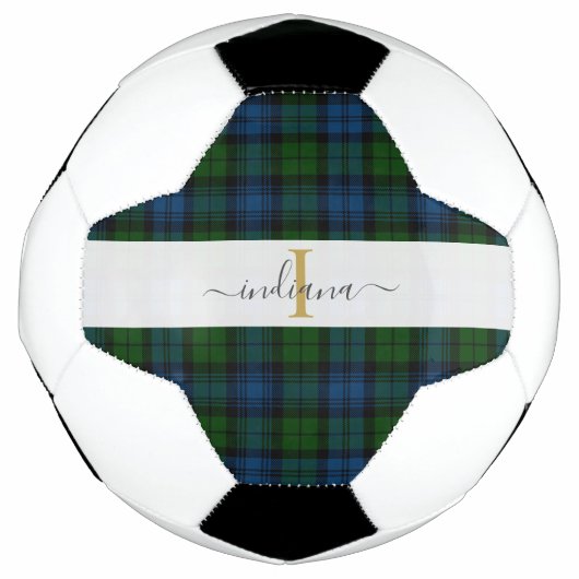Motif monogramme Nom Initial Tartan Script (Devant)
