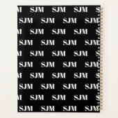 Motif monogramme personnalisé moderne noir et blan (Dos)