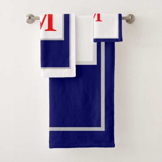 Motif Monogramme rouge blanc bleu (En situation)