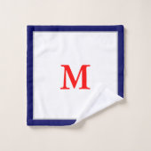 Motif Monogramme rouge blanc bleu (Gant de toilette)