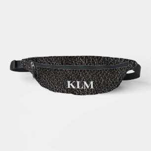 Motif monogramme simili cuir noir