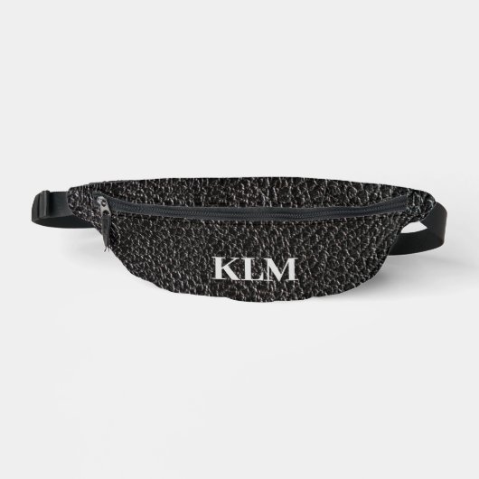 Motif monogramme simili cuir noir (Recto)