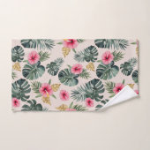 Motif Monstera et Hibiscus (Serviette à main)