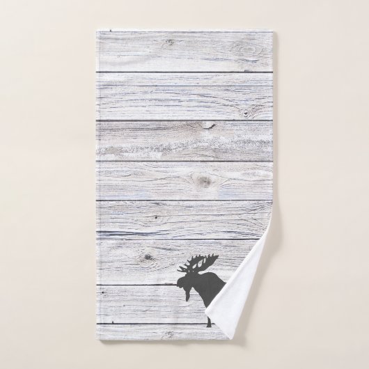 Motif Moose Silhouette Grey (Serviette à main)