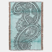 Motif Motif Turquoise À Jeter Couverture (devant Vertical)