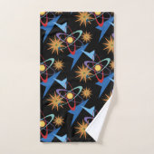 Motif multicolore rétro de l'ère spatiale (Serviette à main)
