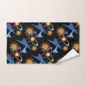 Motif multicolore rétro de l'ère spatiale (Serviette à main)
