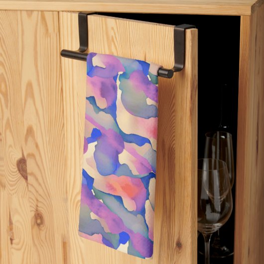 Motif multicolore - Serviette de cuisine (Pliage en tiers)