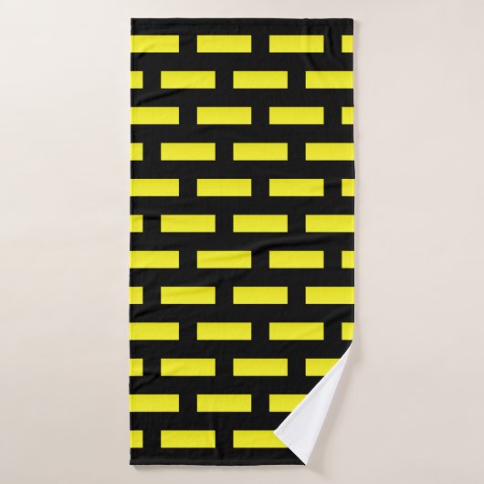 Motif mural noir et jaune (Serviette de bain)