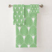 Motif n° 2 Art déco blanc sur vert clair (En situation)
