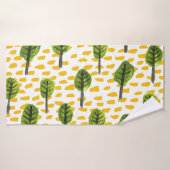 Motif Naïve Green Black Tree (Serviette de bain)