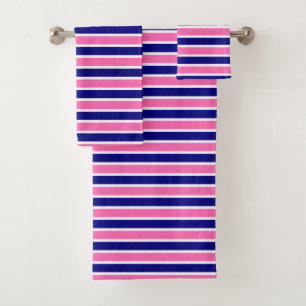 Motif Navy Blue and Hot Pink Stripes